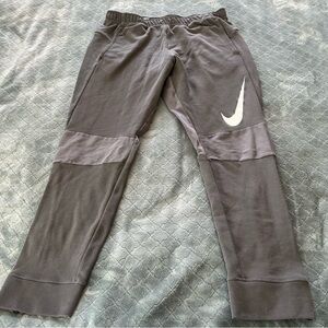 Nike Gray Joggers‎ with White Logo and Tapered Legs